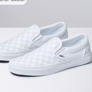 Vans Checkerboard Slip on sneakers white on white 7.5